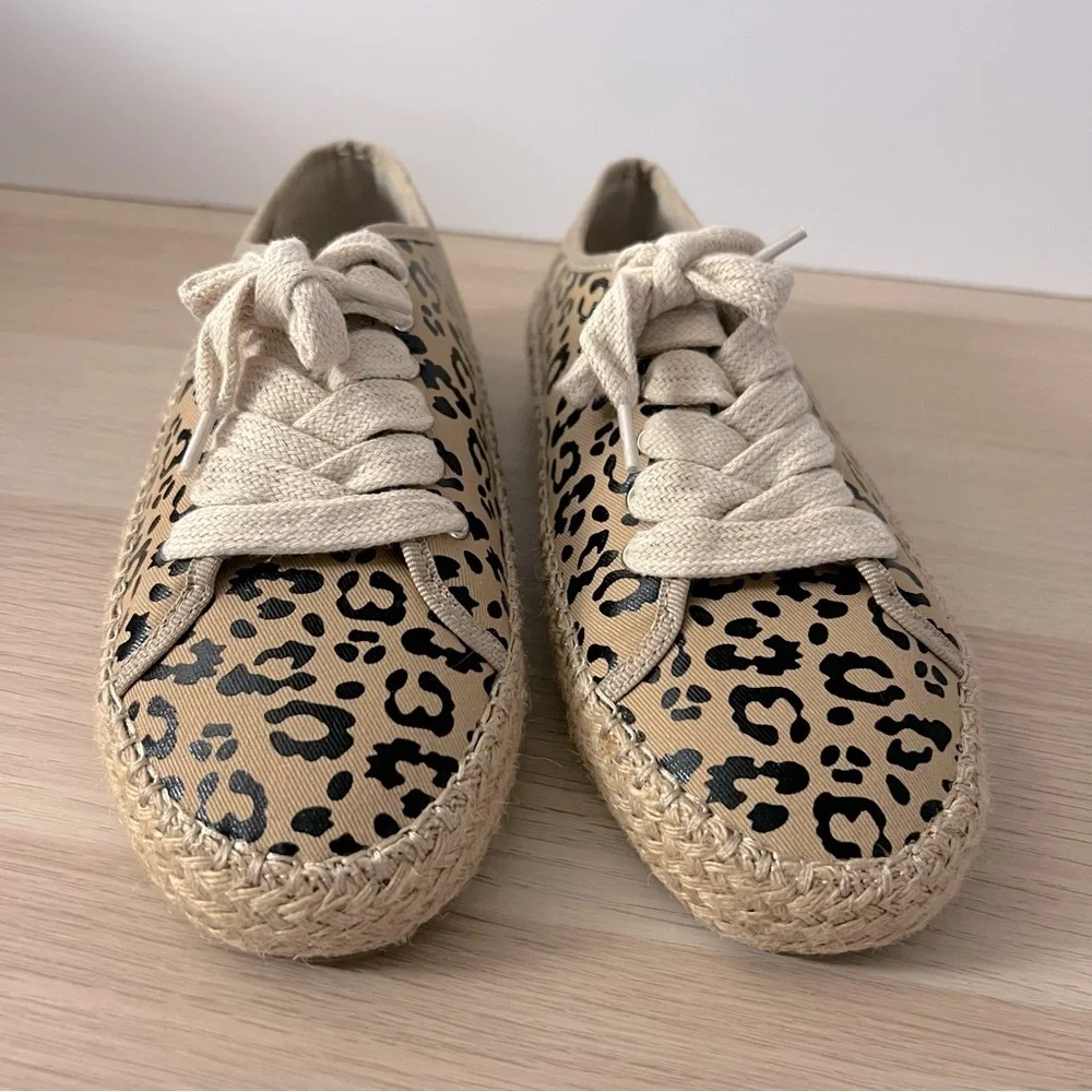 EMU Australia Agonis Cuban Sand Leopard Print Espadrille Lace Up Sneaker Shoes